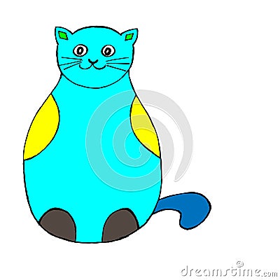 Vector image. Abstract multicolored cats Stock Photo